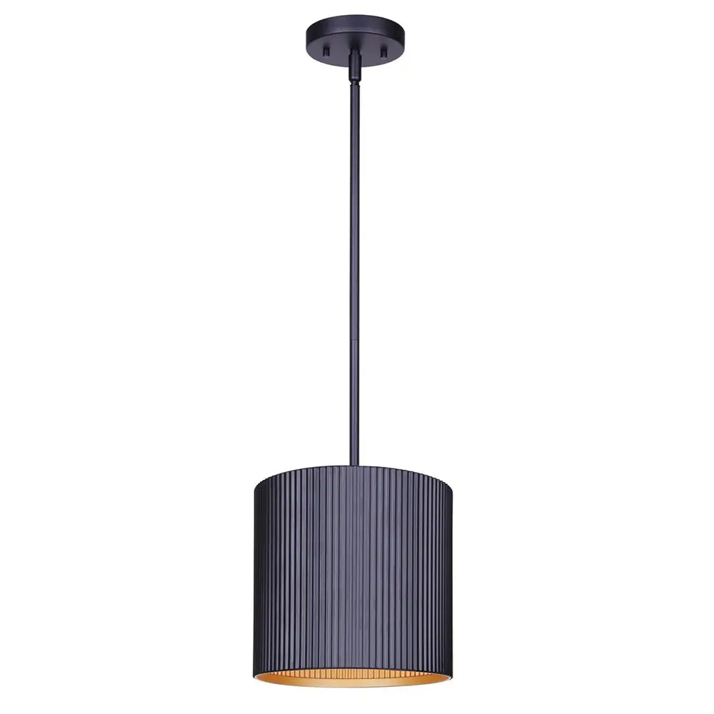 Luminaire suspendu Noir mat et or peint | REXTON