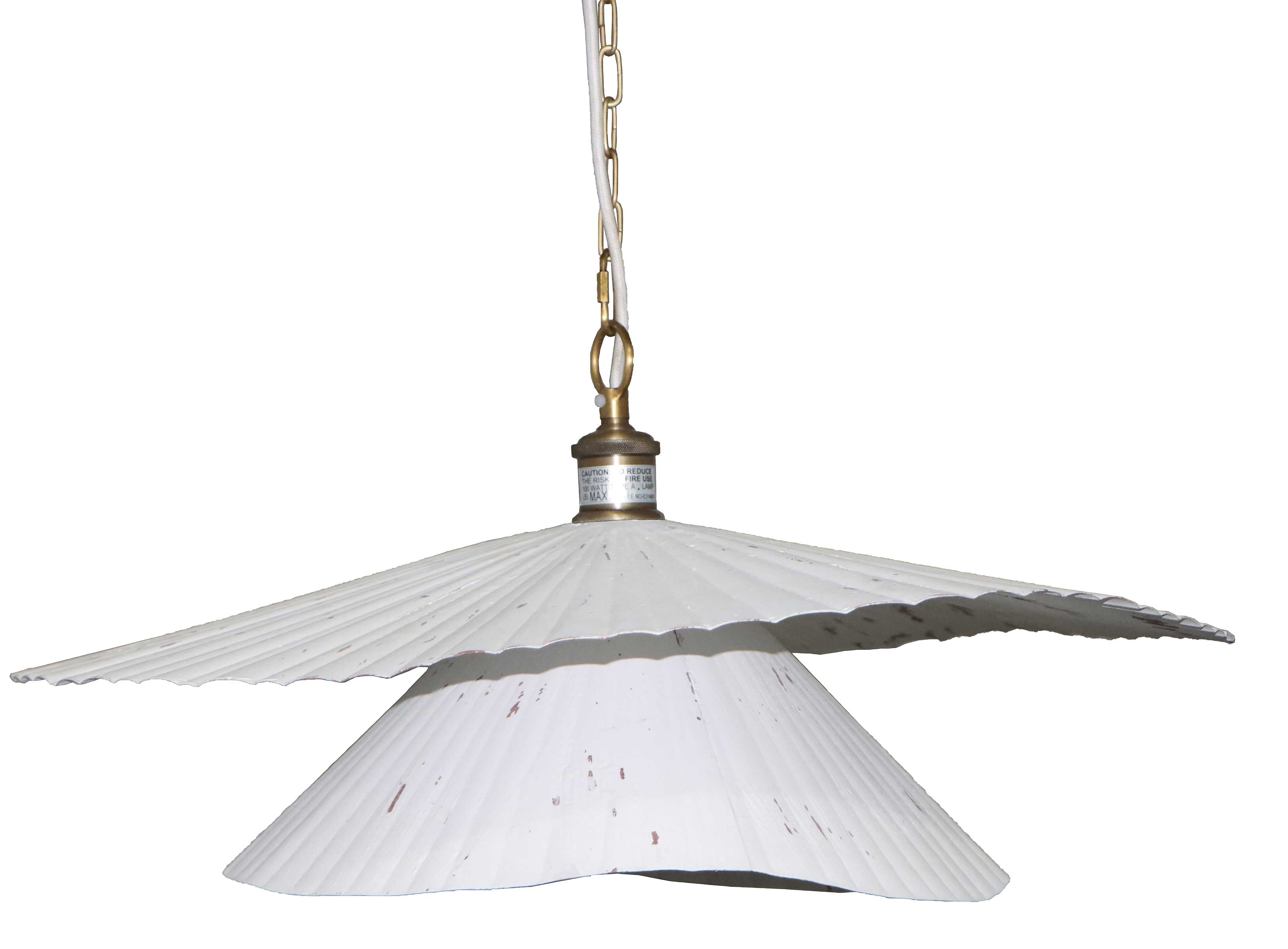 Luminaire suspendu Laiton antique et blanc vieilli | RAVI