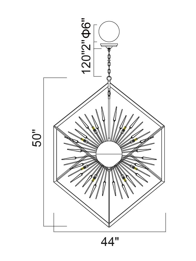 Lustre 20 lumières | Starburst