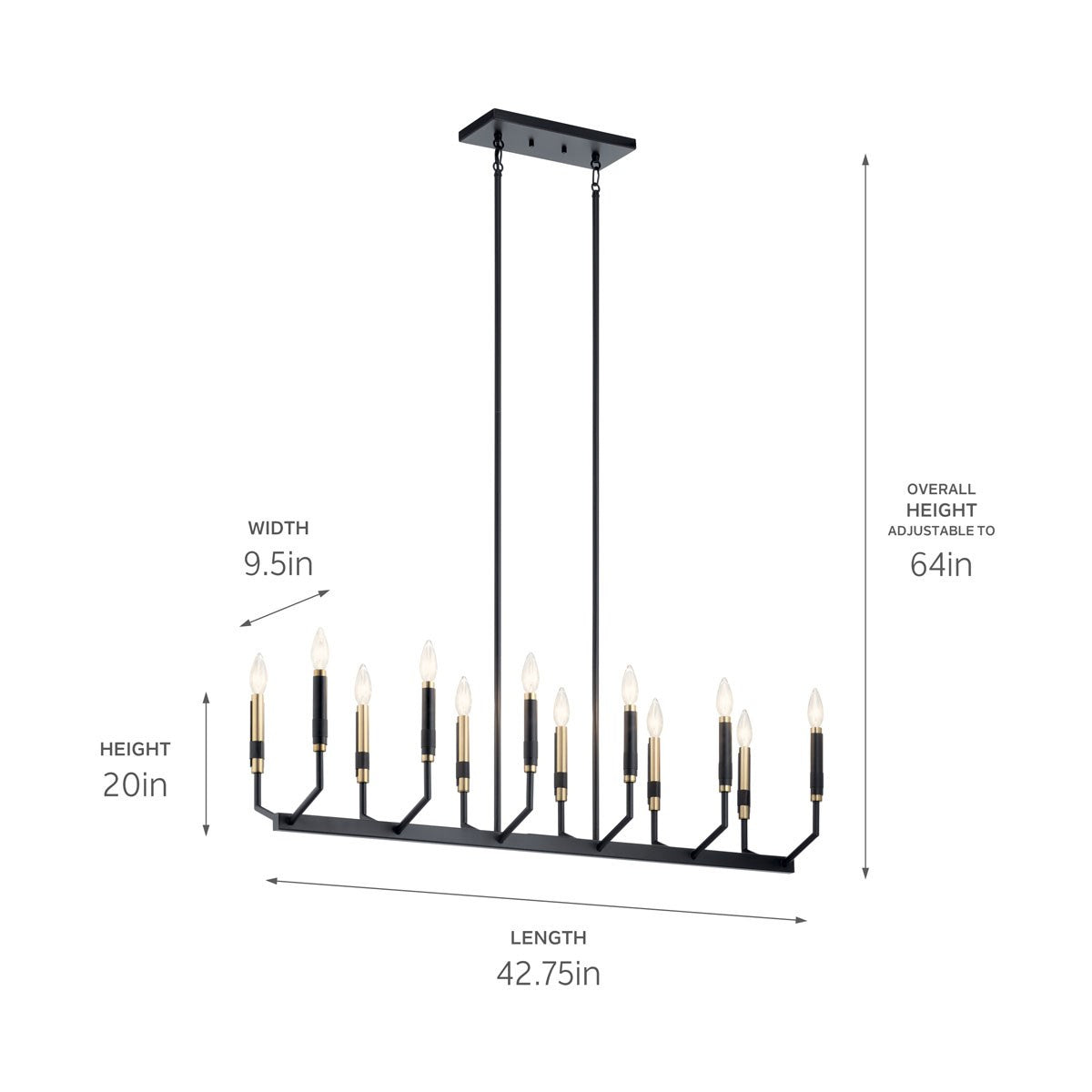 Lustre linéaire 12 lumières | Armand