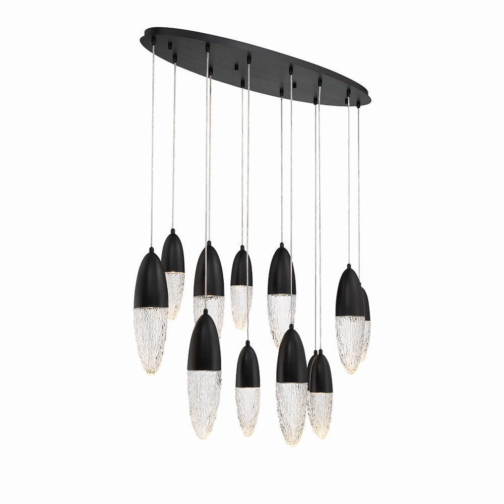 Lustre linéaire 12 lumières | Ecrou