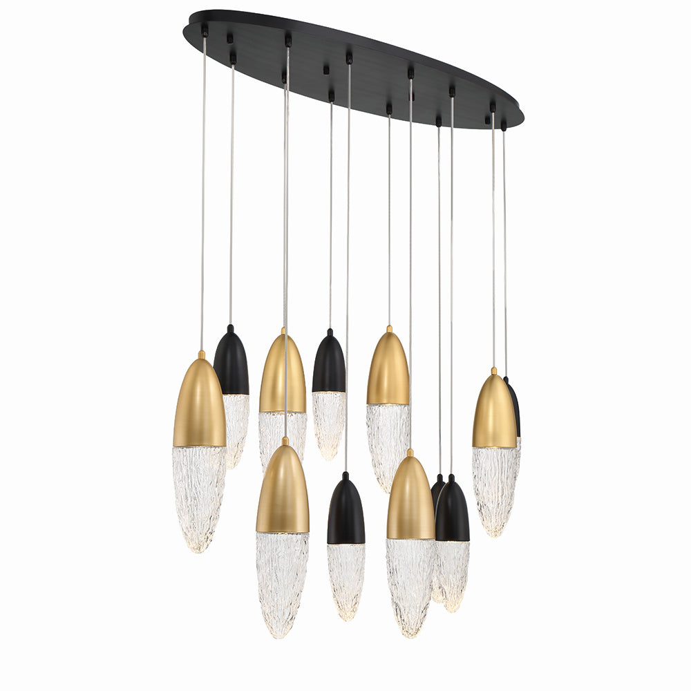 Lustre linéaire 12 lumières | Ecrou