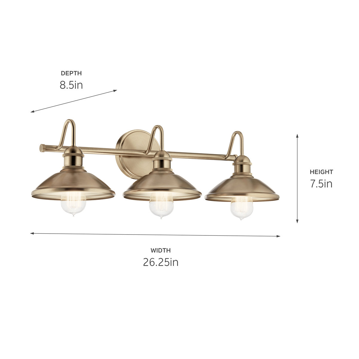 Applique de salle de bain 3 lumières | Clyde