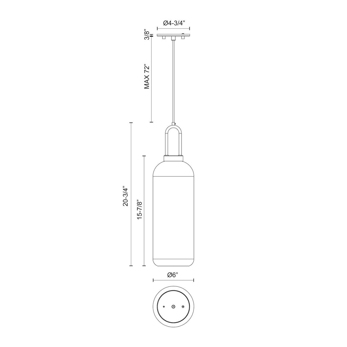 Suspension 1 lumière | Soji