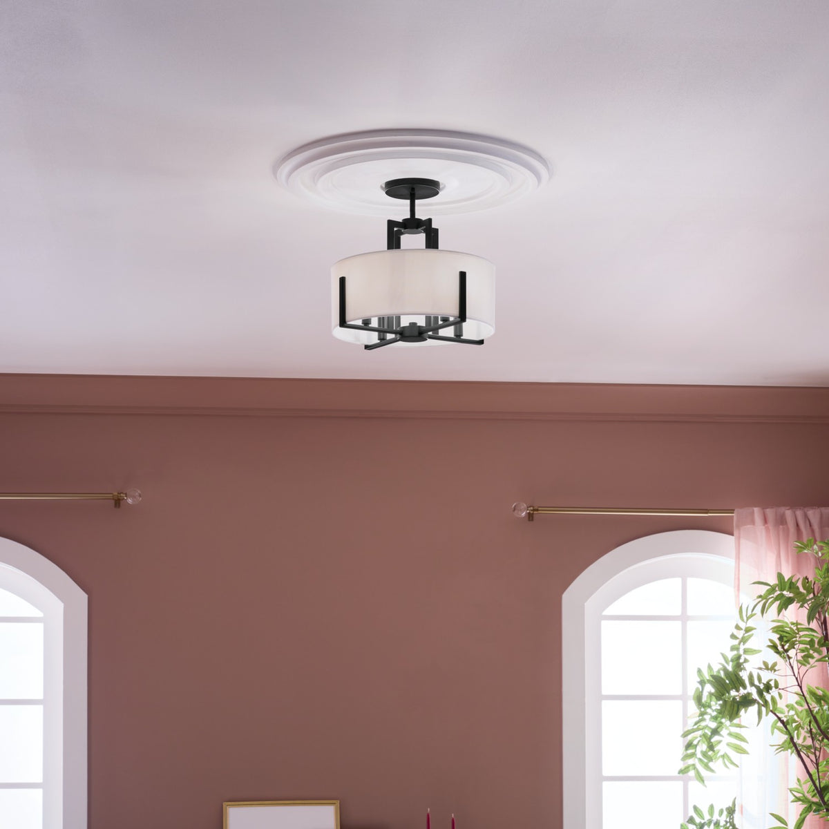 Suspension ou semi-plafonnier 4 lumières | Malen
