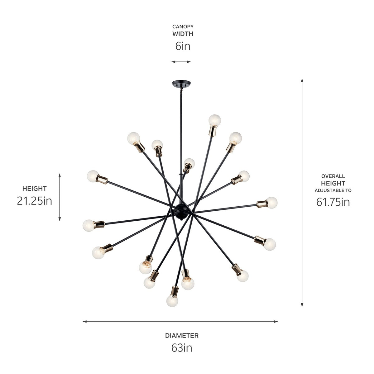 Lustre 16 lumières | Armstrong