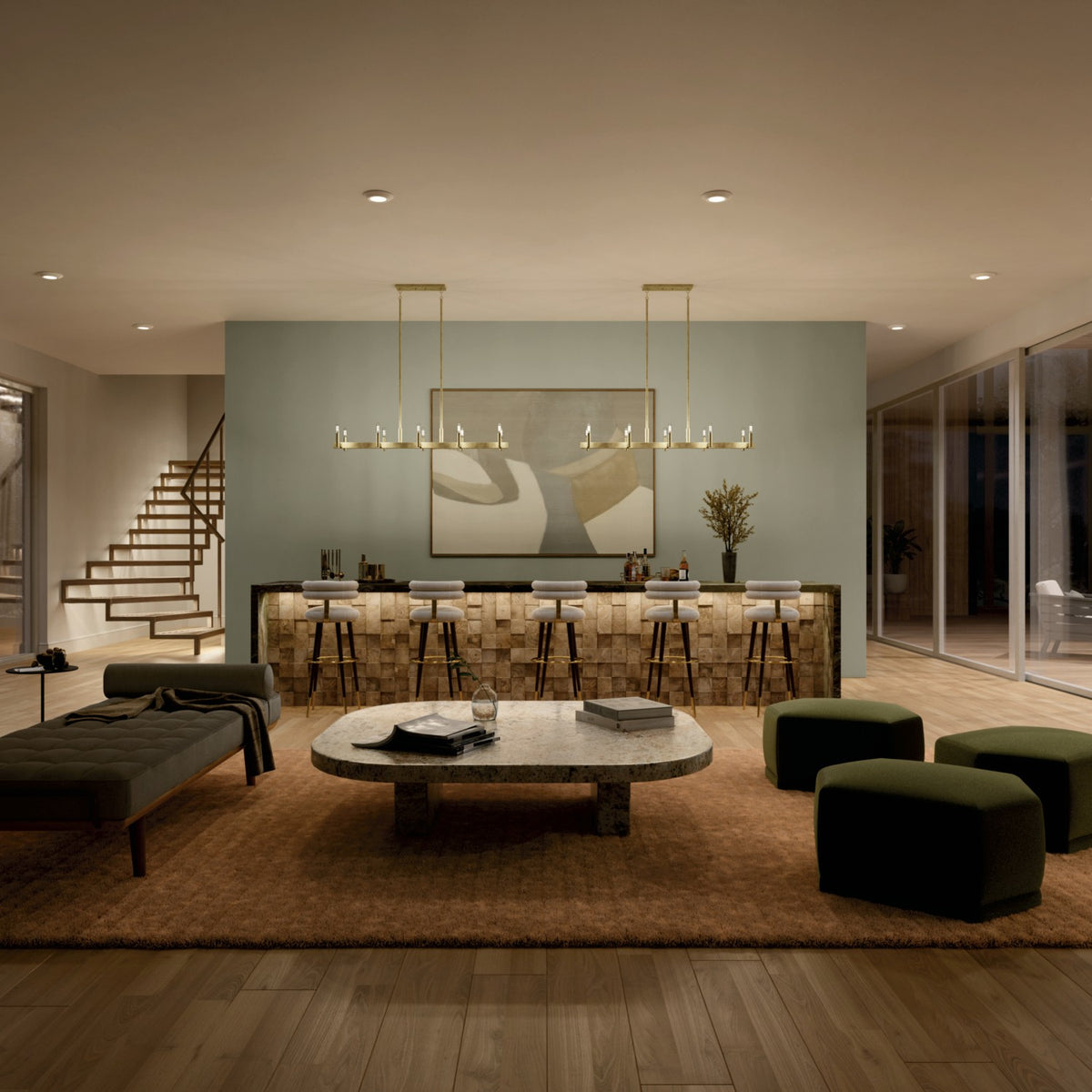 Lustre linéaire 10 lumières | Erzo