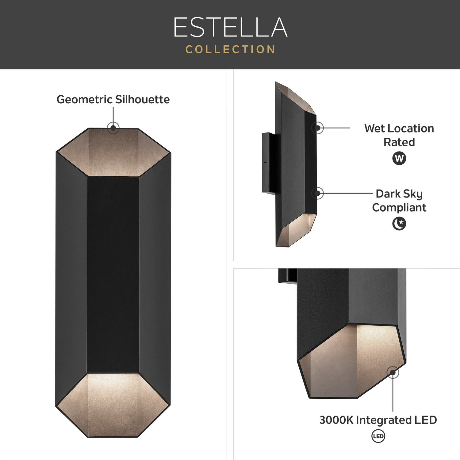 Applique murale extérieure DEL | Estella
