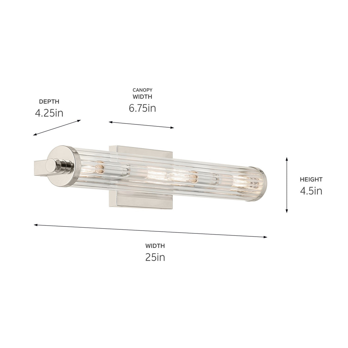 Applique de salle de bain linéaire 4 lumières | Azores