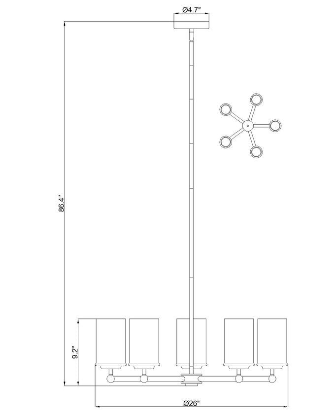 Lustre 5 lumières | Thayer