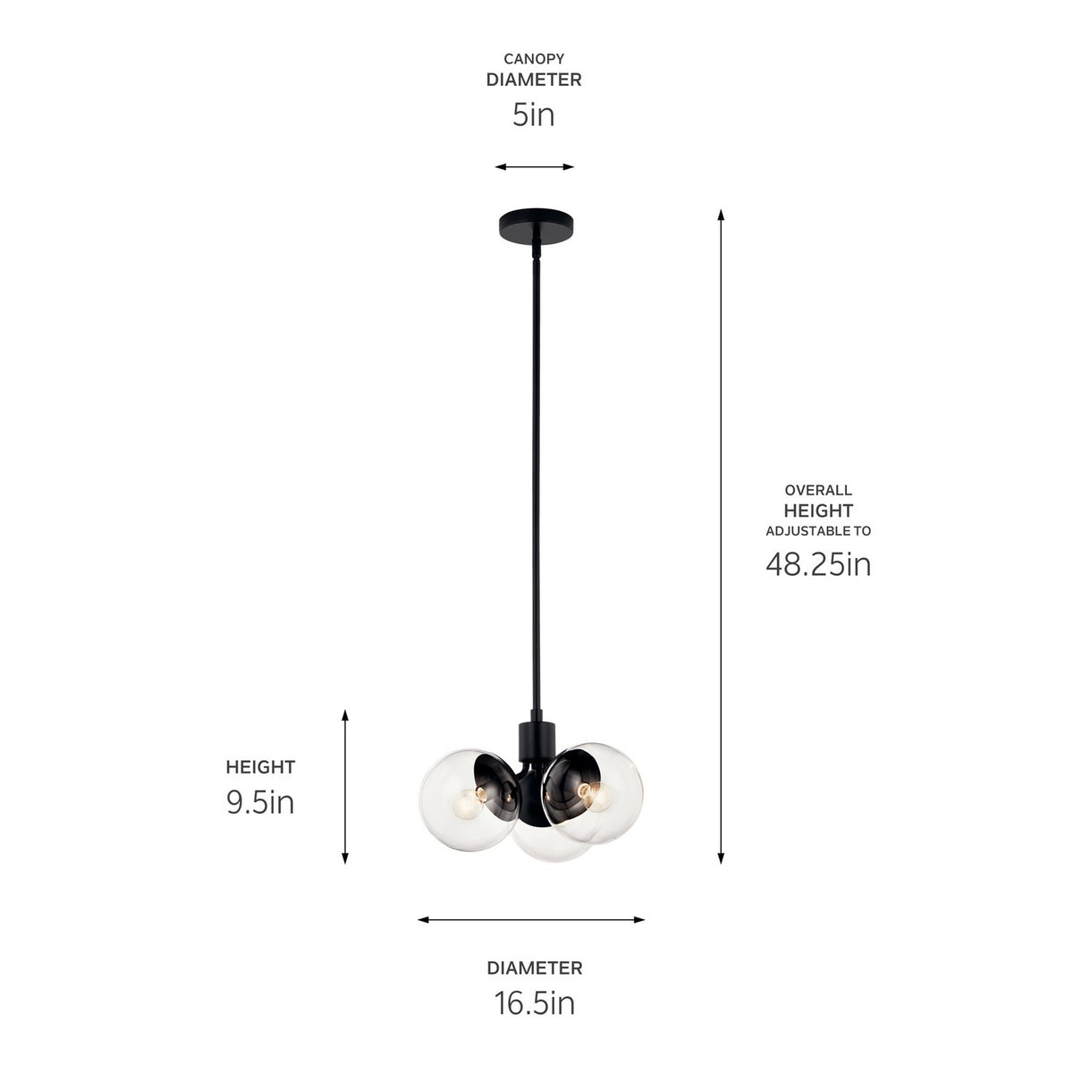 Lustre ou semi-plafonnier 3 lumières | Silvarious