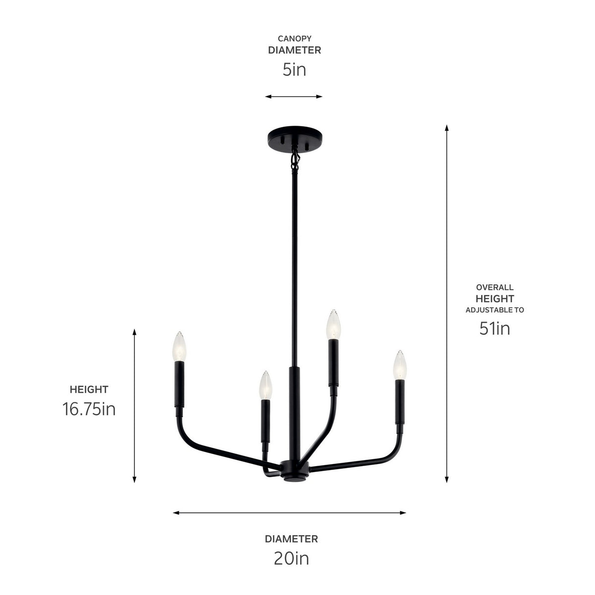 Lustre ou semi-plafonnier 4 lumières | Madden