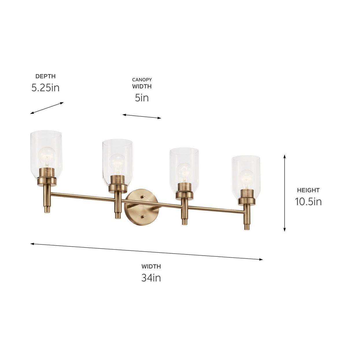 Applique de vanité 4 lumières | Madden