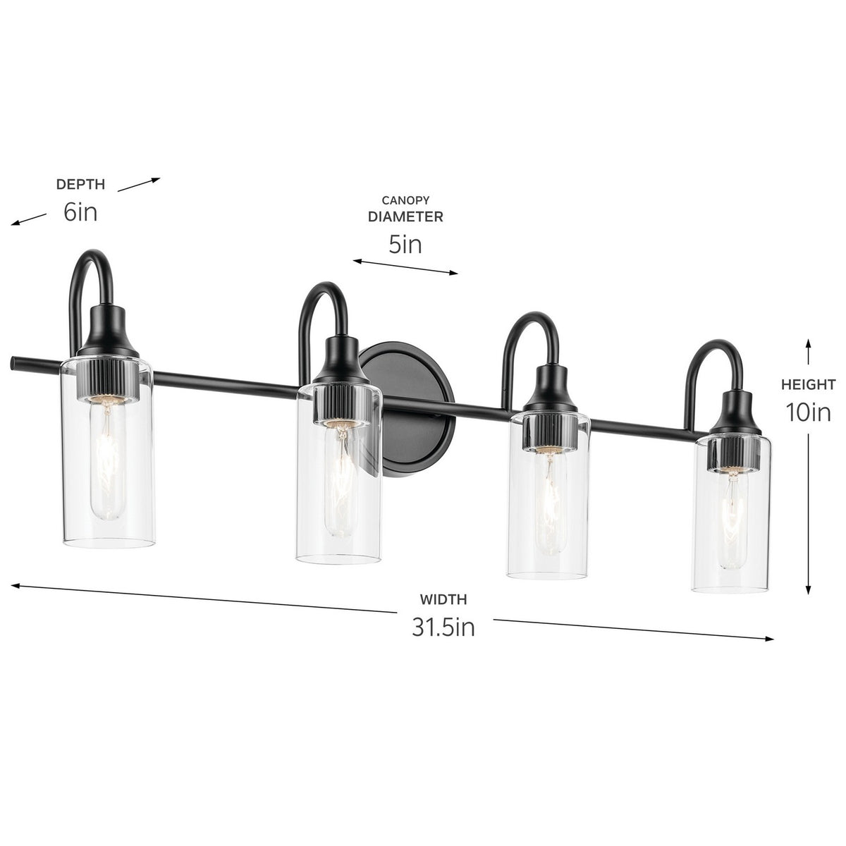 Applique de salle de bain 4 lumières | Kavi