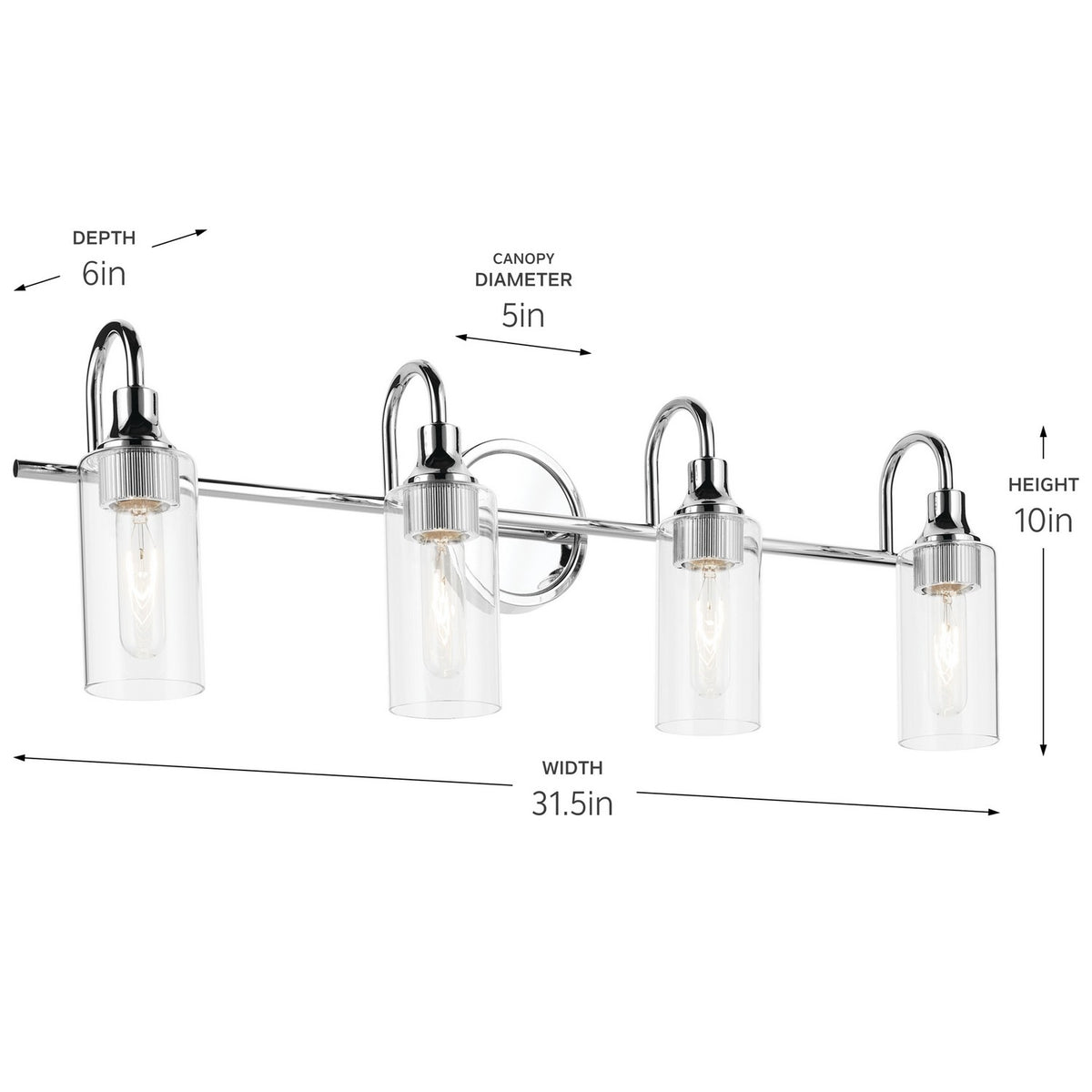 Applique de salle de bain 4 lumières | Kavi