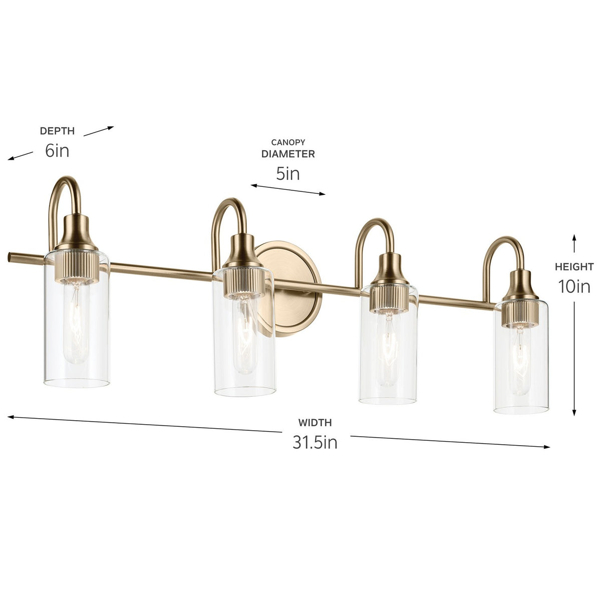 Applique de salle de bain 4 lumières | Kavi