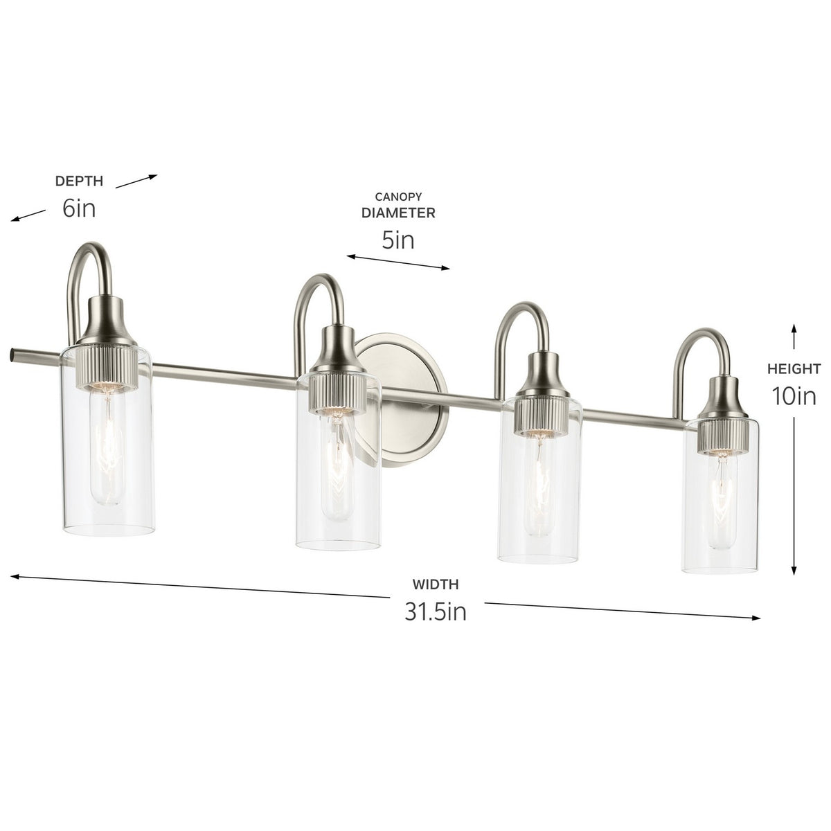 Applique de salle de bain 4 lumières | Kavi