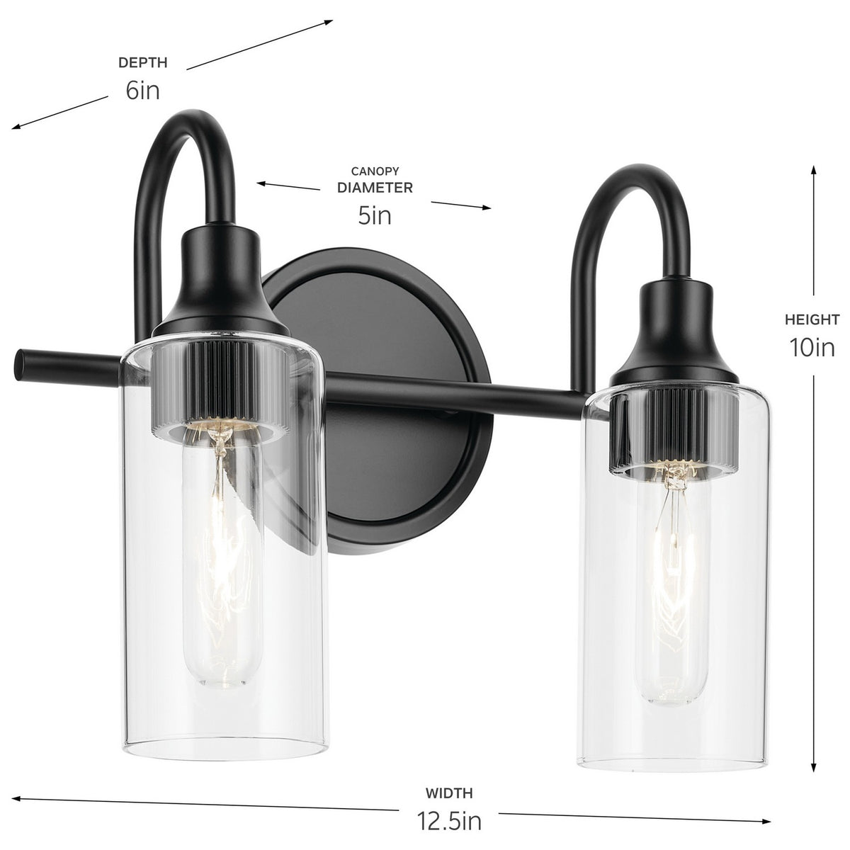 Applique de salle de bain 2 lumières | Kavi