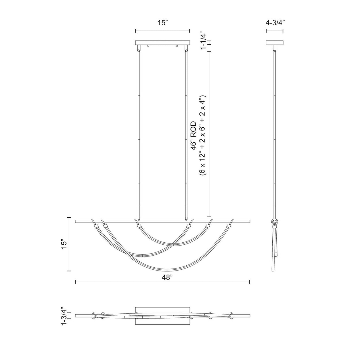 Suspension linéaire DEL | Aryas