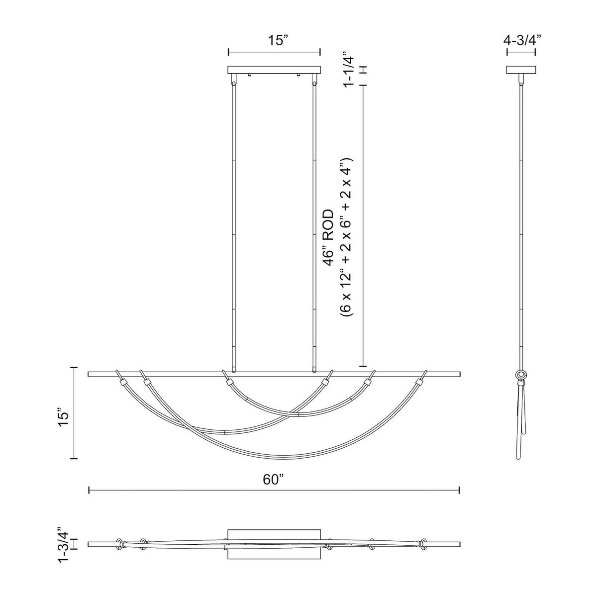 Suspension linéaire DEL | Aryas