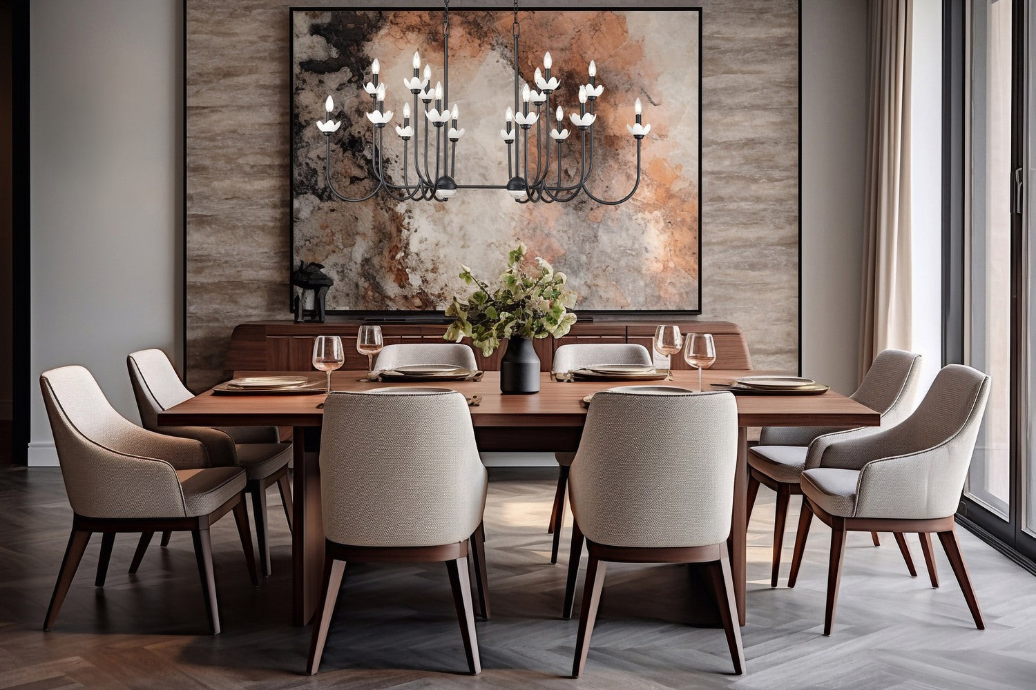 Lustre linéaire 16 lumières | Allistair