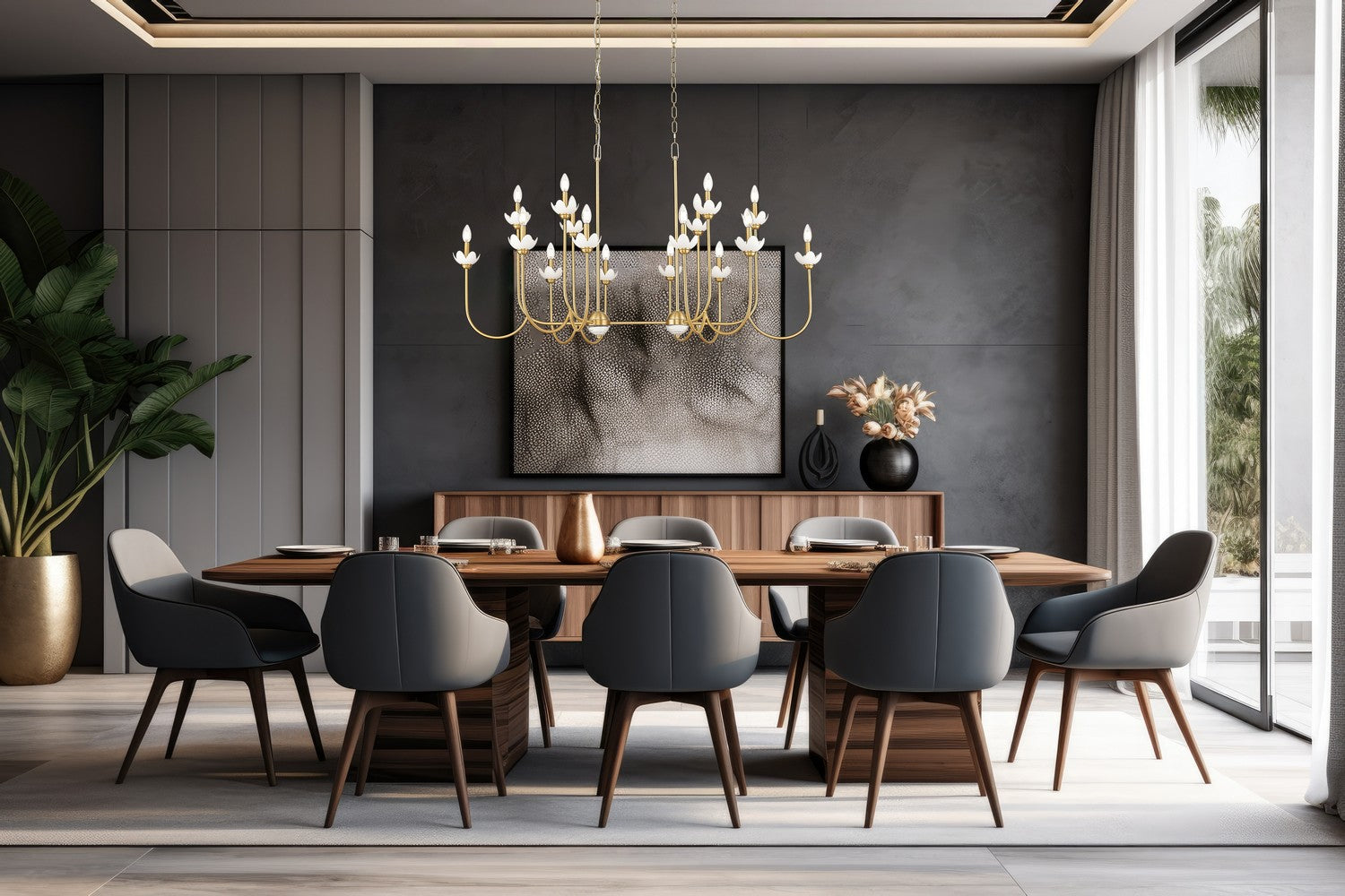 Lustre linéaire 16 lumières | Allistair