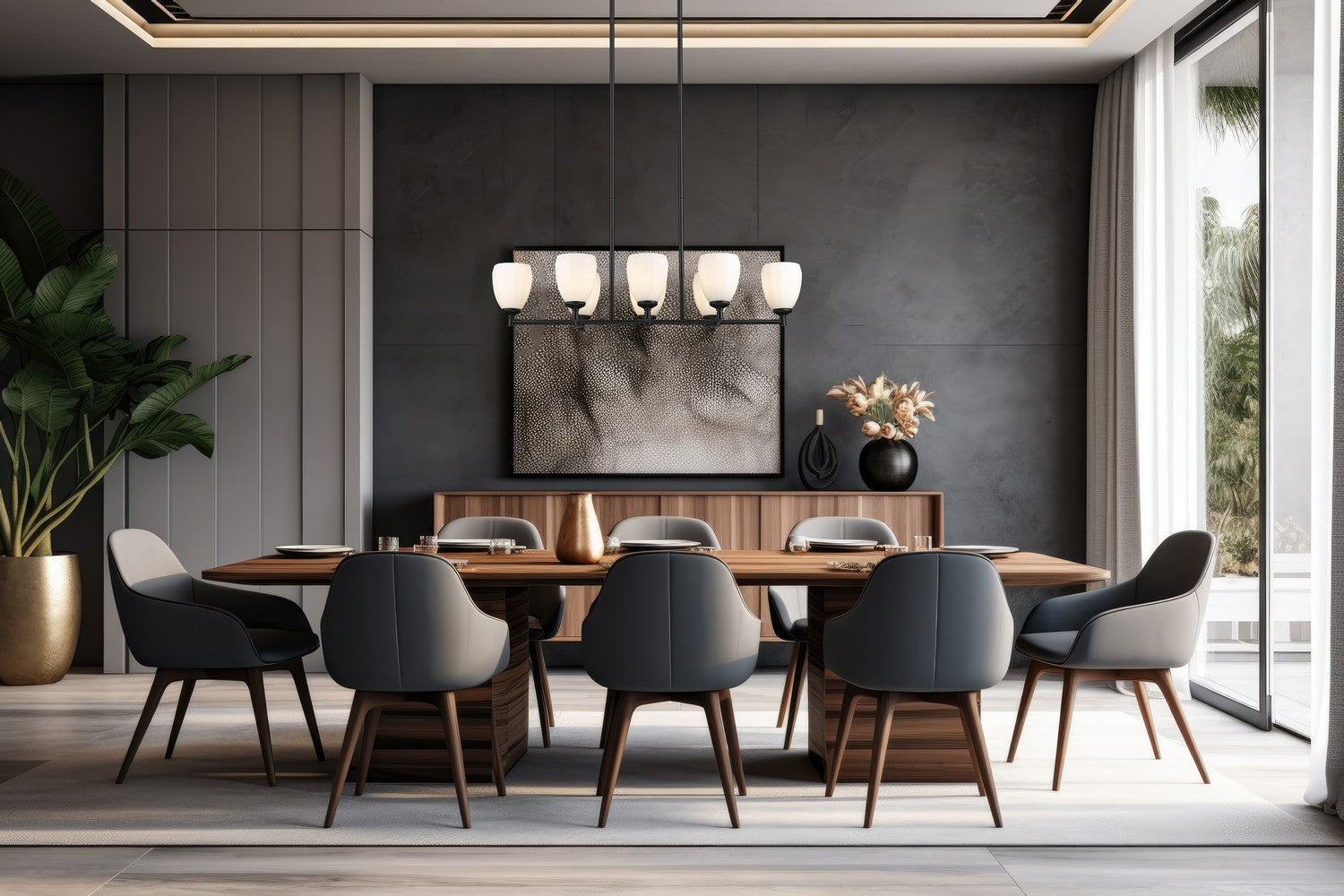 Lustre linéaire 8 lumières | Oren