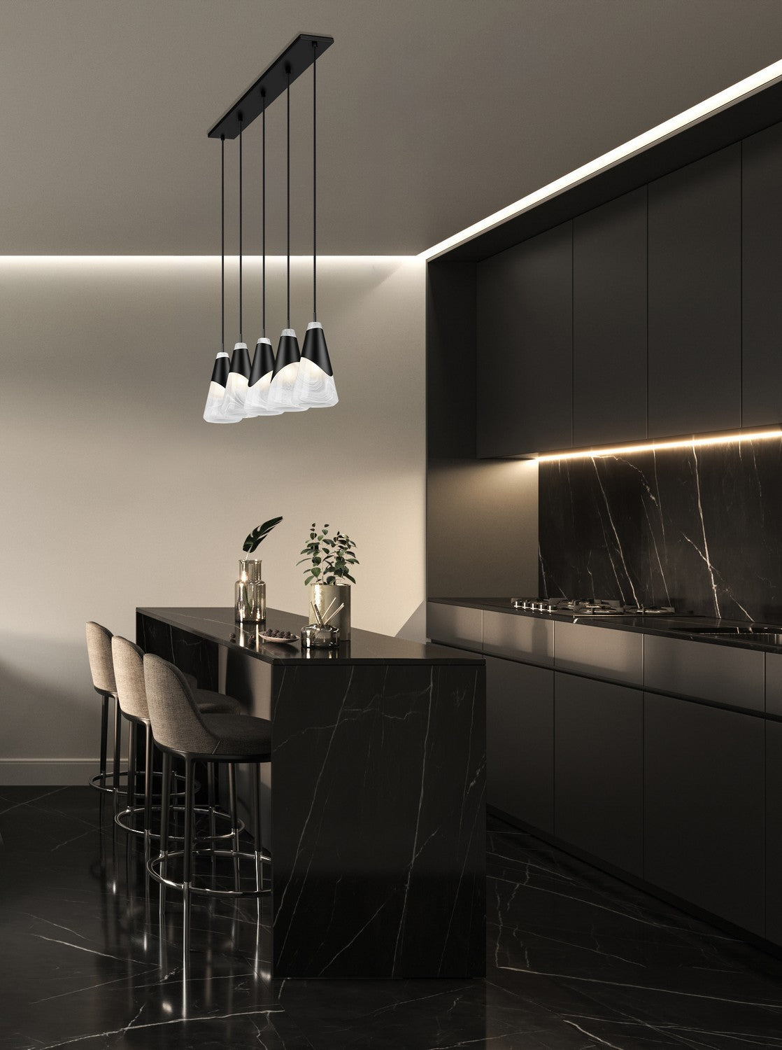 Lustre linéaire 5 lumières | Aimie
