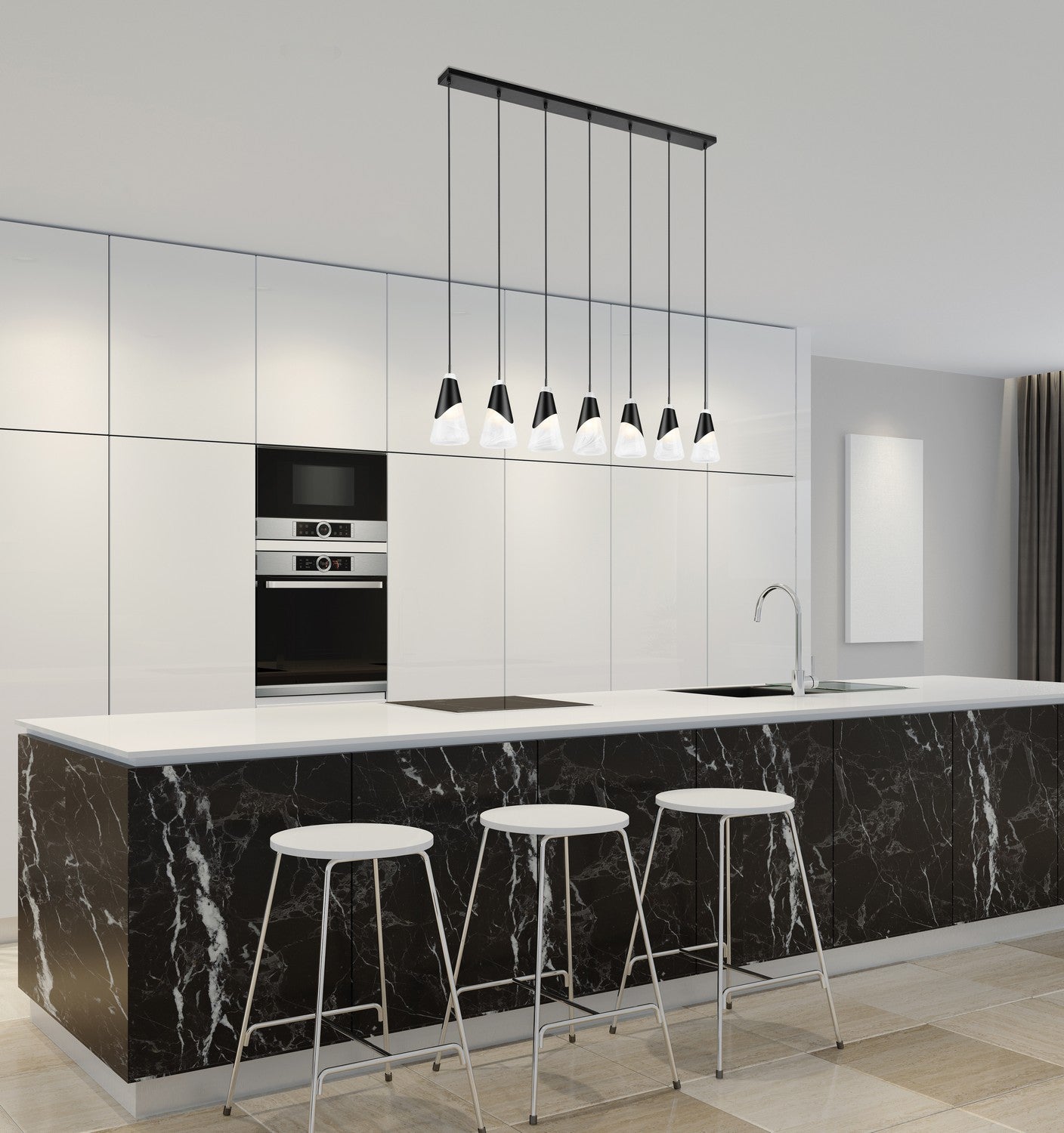 Lustre linéaire 7 lumières | Aimie