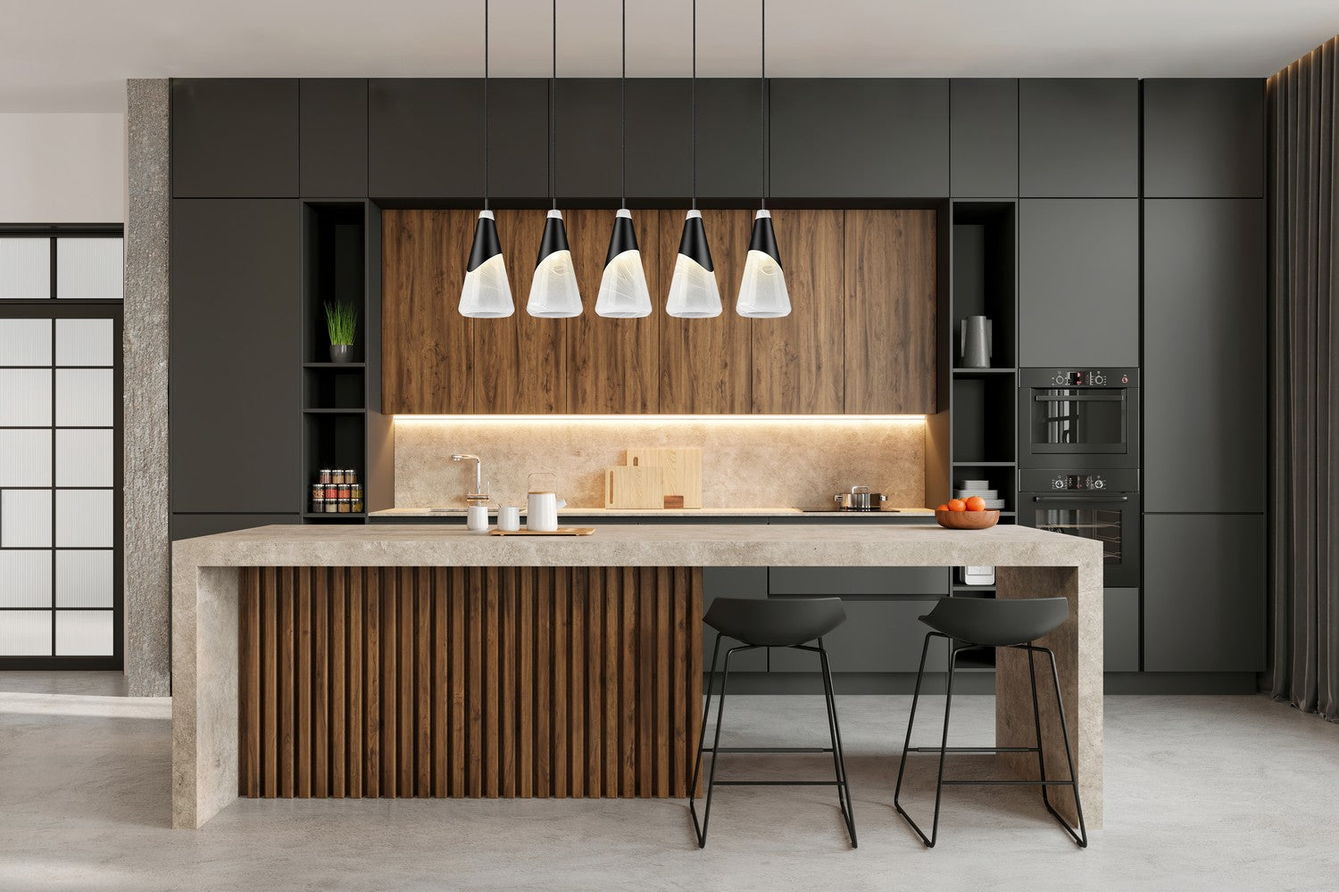 Lustre linéaire 5 lumières | Aimie