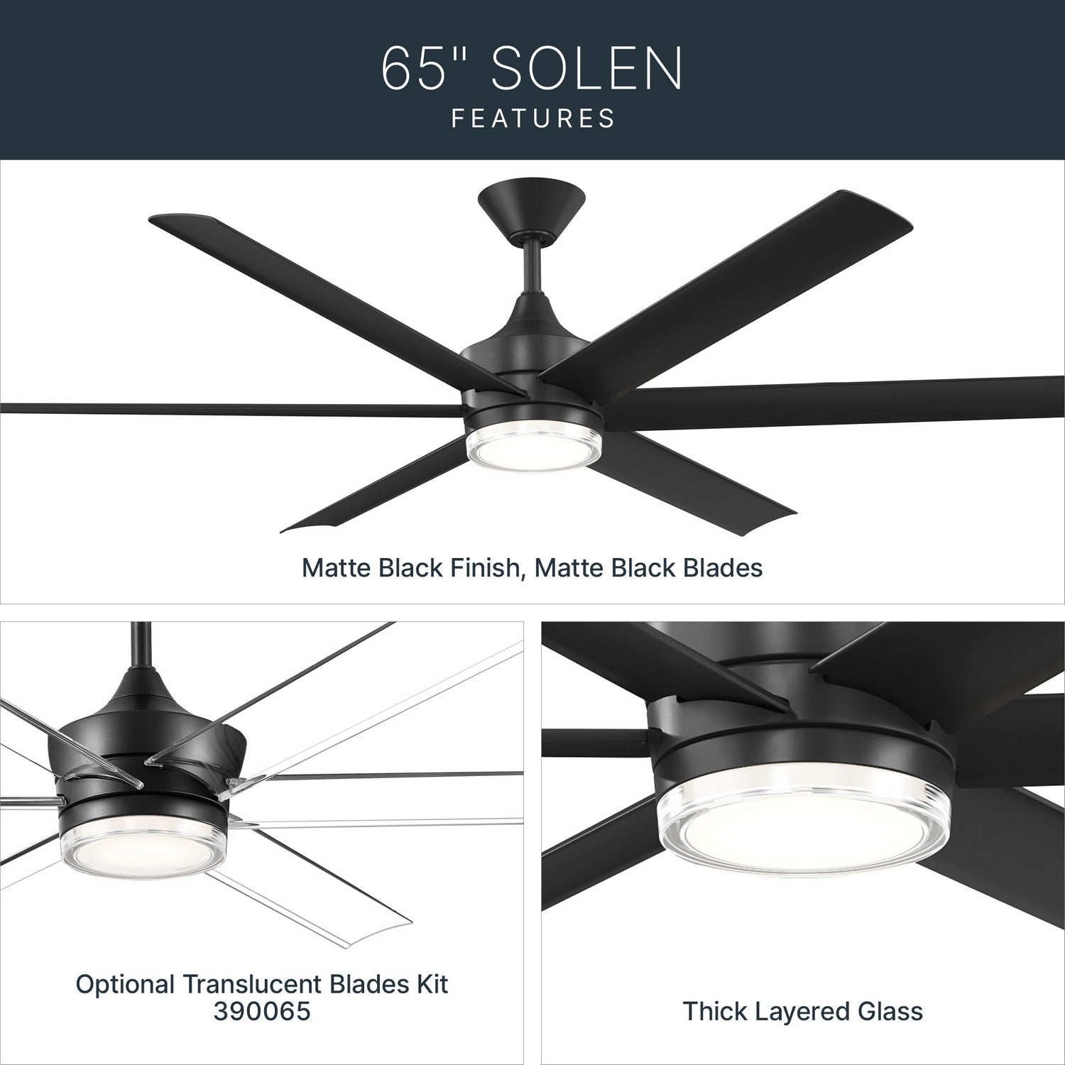 Ventilateur de plafond 65 po | Solen