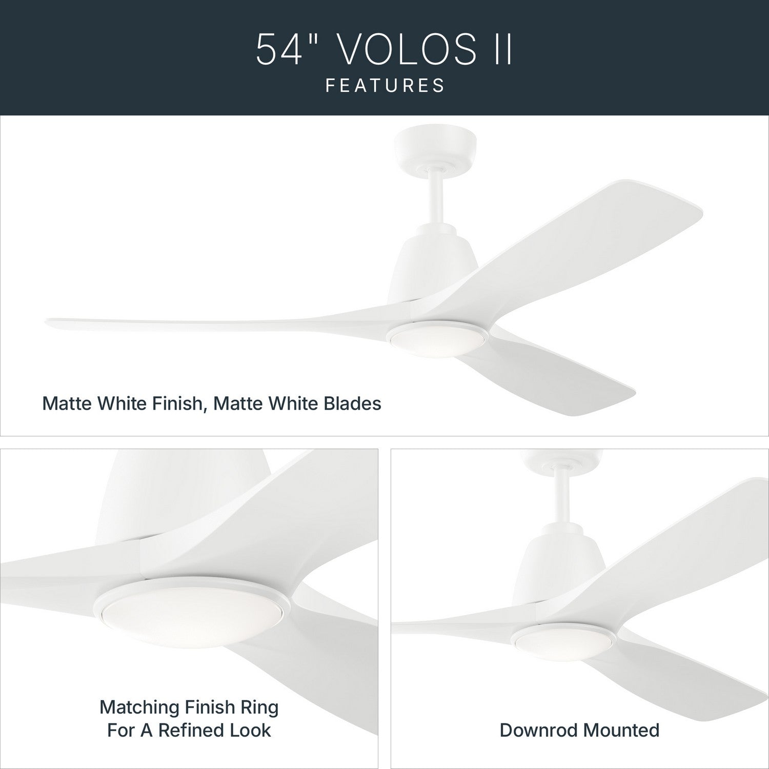 Ventilateur de plafond 54 po | Volos II