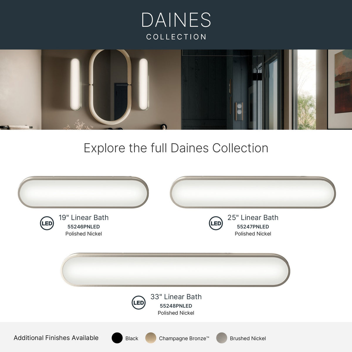 Barre de salle de bain DEL | Daines