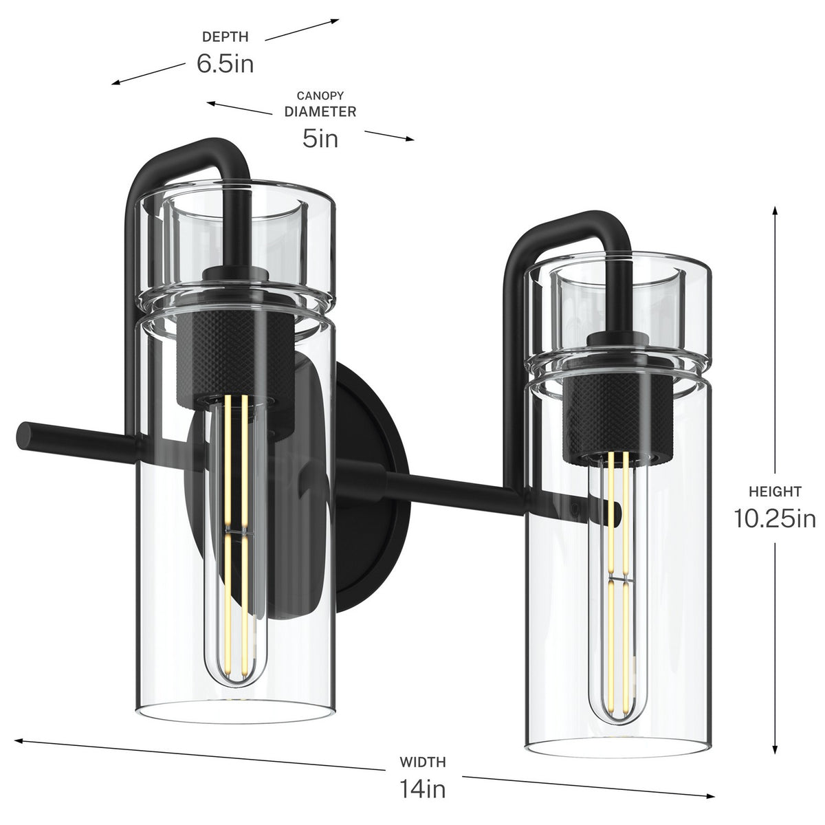 Applique de salle de bain 2 lumières | Niccol
