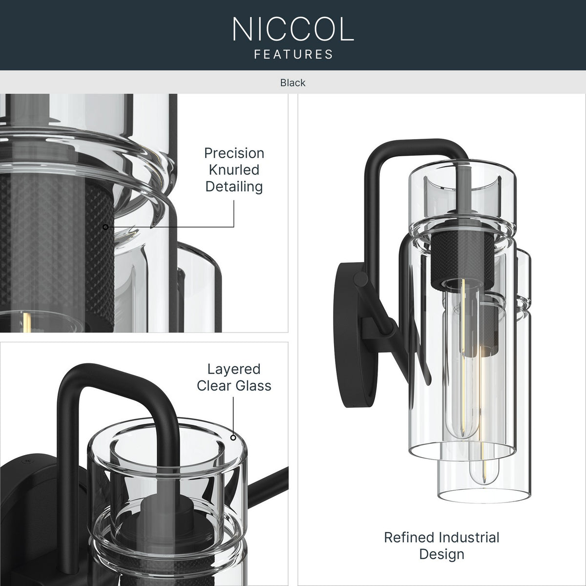 Applique de salle de bain 2 lumières | Niccol