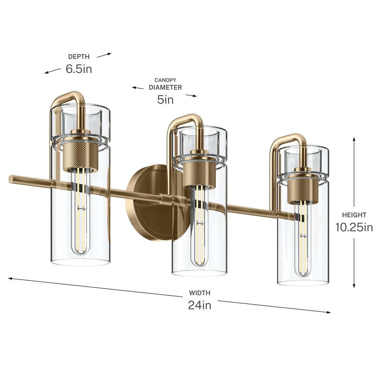 Applique de salle de bain 3 lumières | Niccol