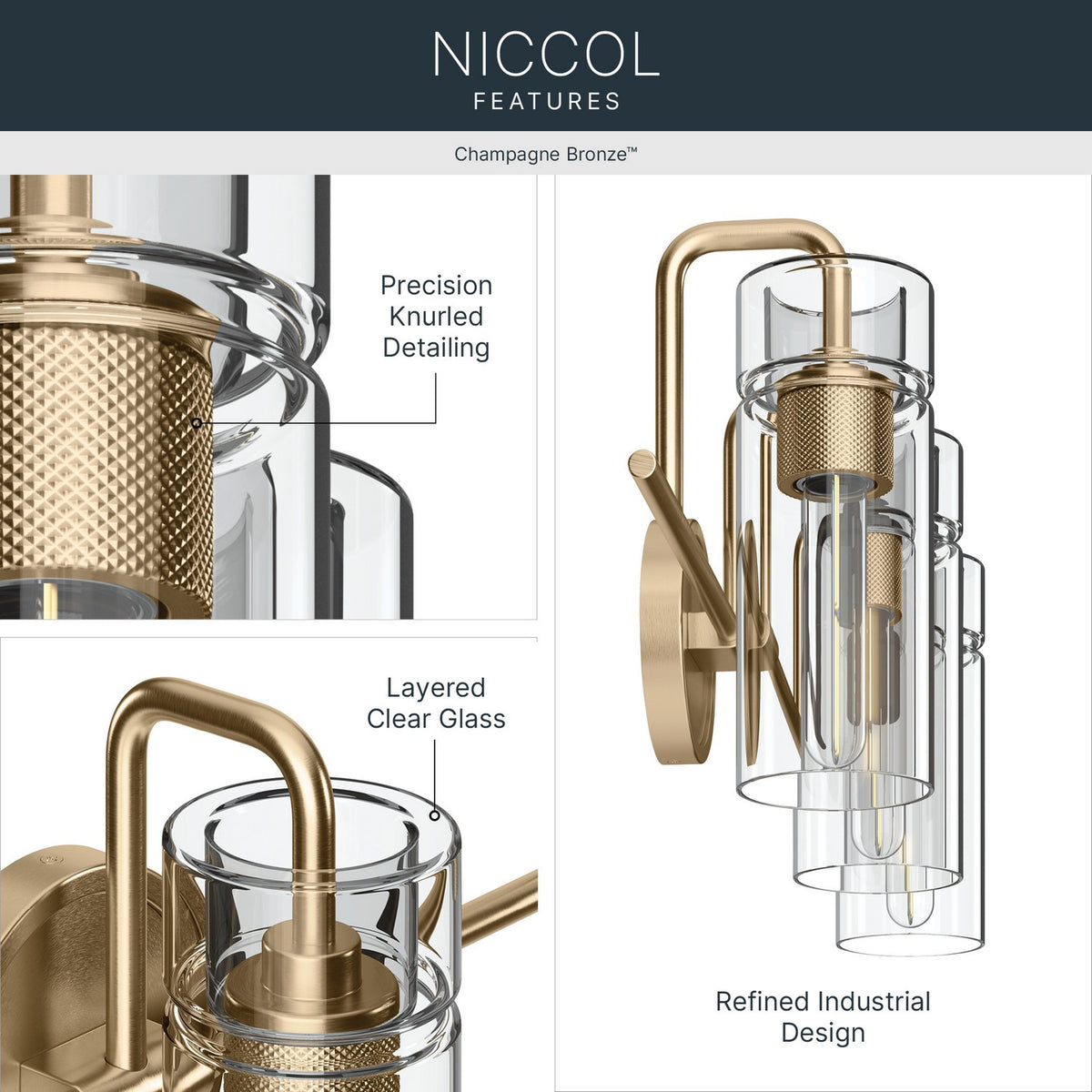 Applique de salle de bain 3 lumières | Niccol