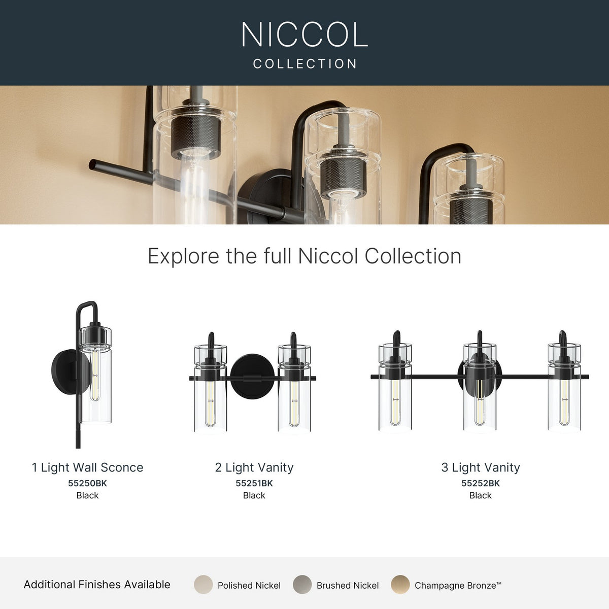 Applique de salle de bain 3 lumières | Niccol