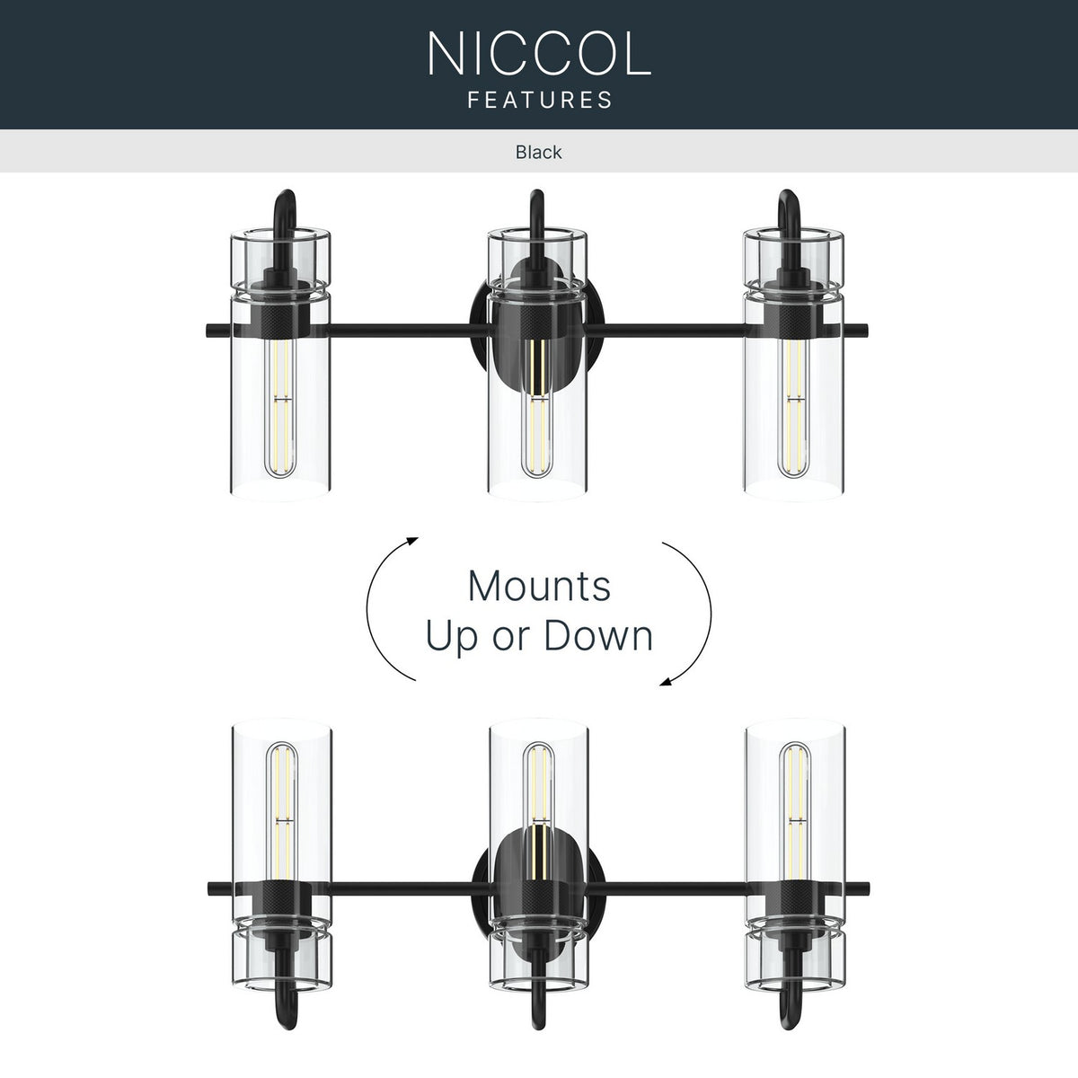 Applique de salle de bain 3 lumières | Niccol