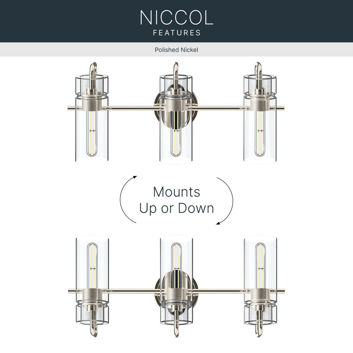 Applique de salle de bain 3 lumières | Niccol