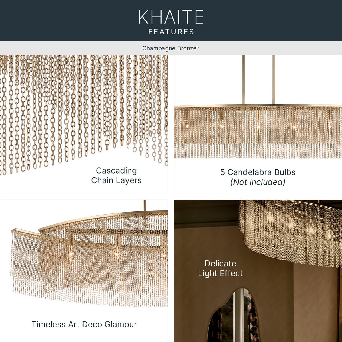 Lustre linéaire 5 lumières | Khaite