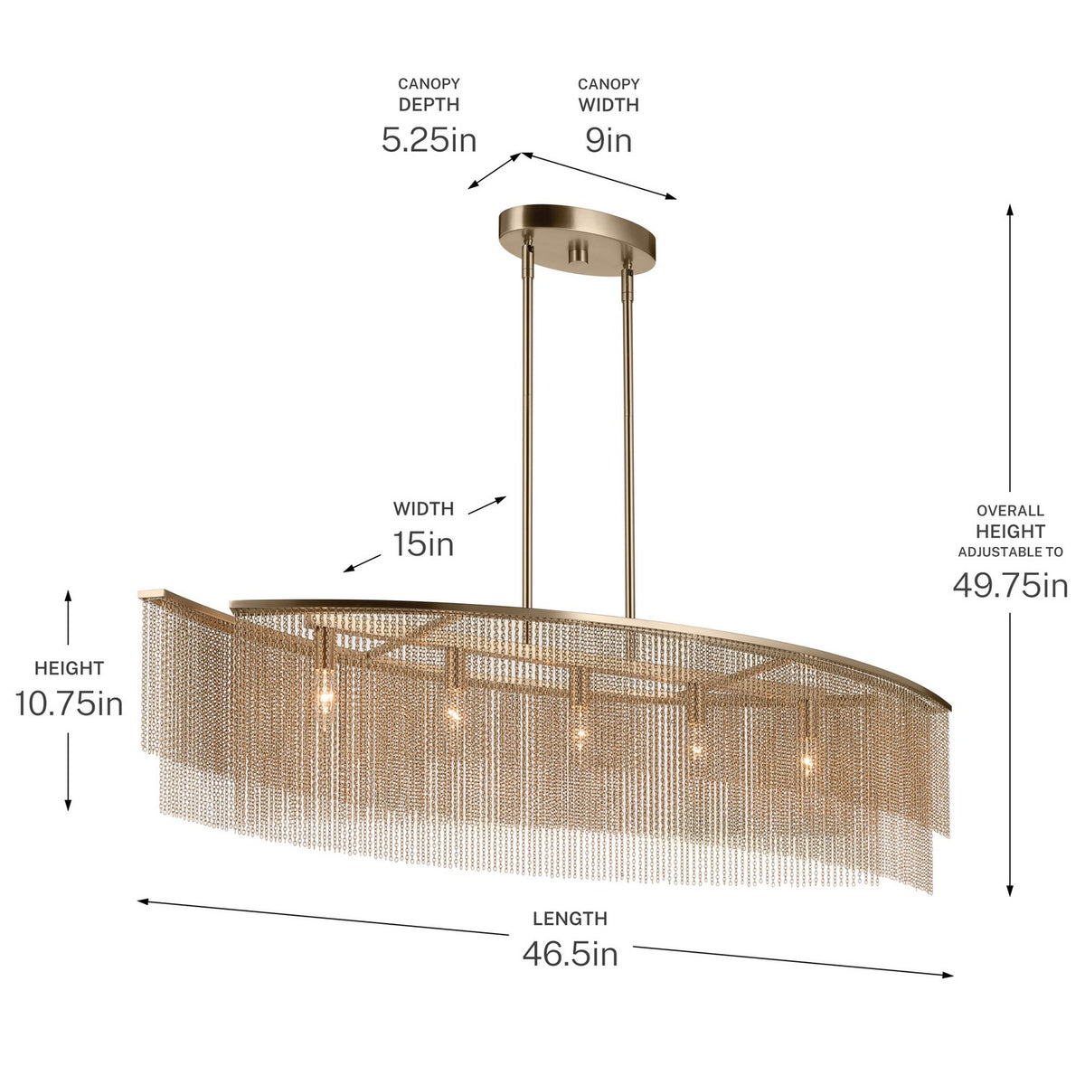 Lustre linéaire 5 lumières | Khaite
