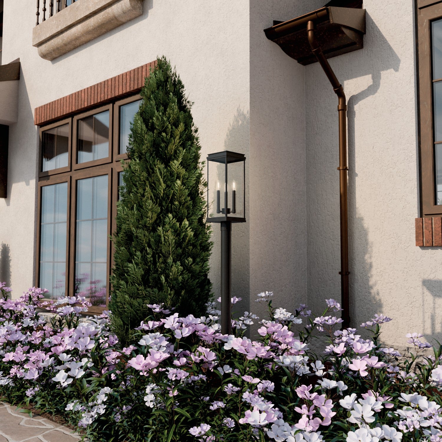 Lanterne sur poteau extérieure 3 lumières | Lundon