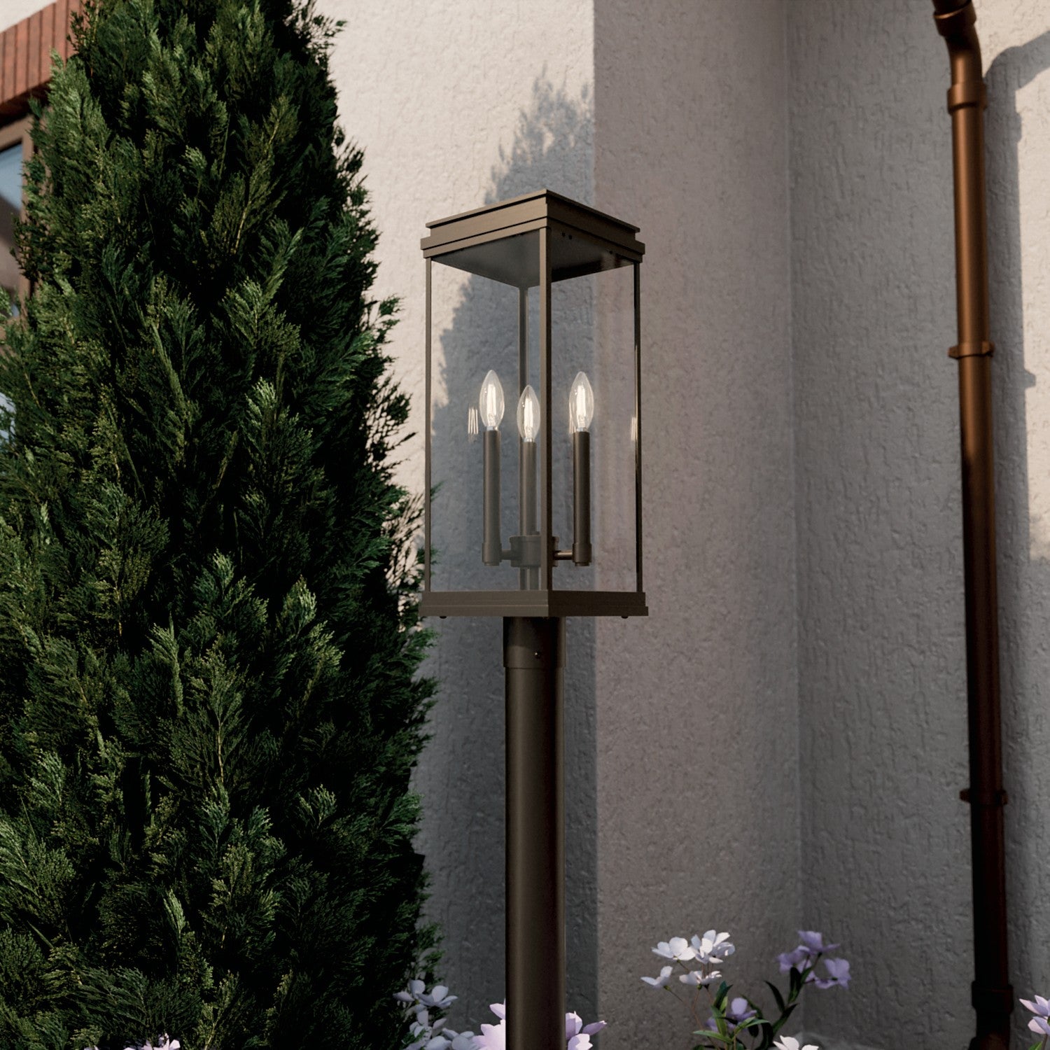 Lanterne sur poteau extérieure 3 lumières | Lundon