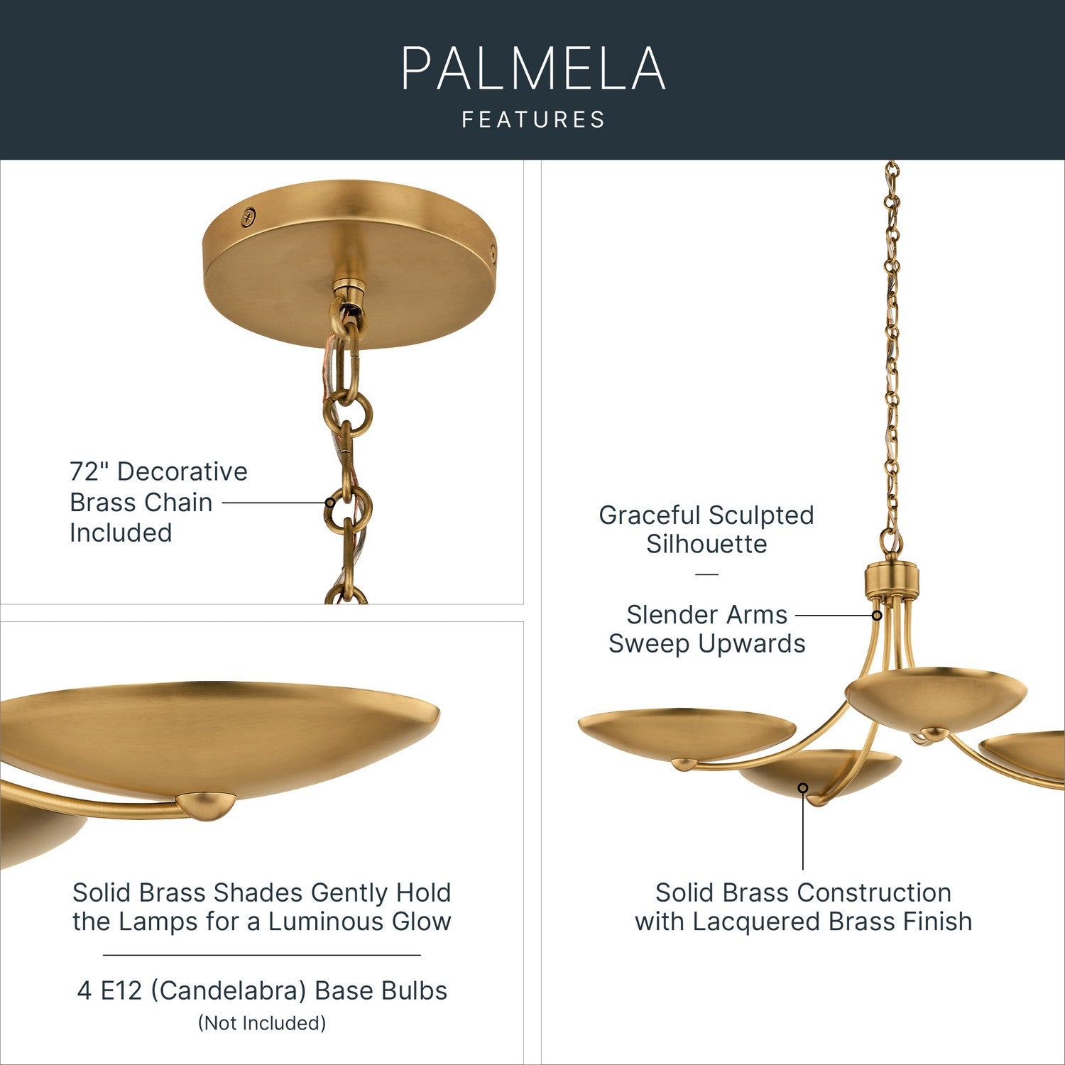 Lustre ou semi-plafonnier 4 lumières | Palmela
