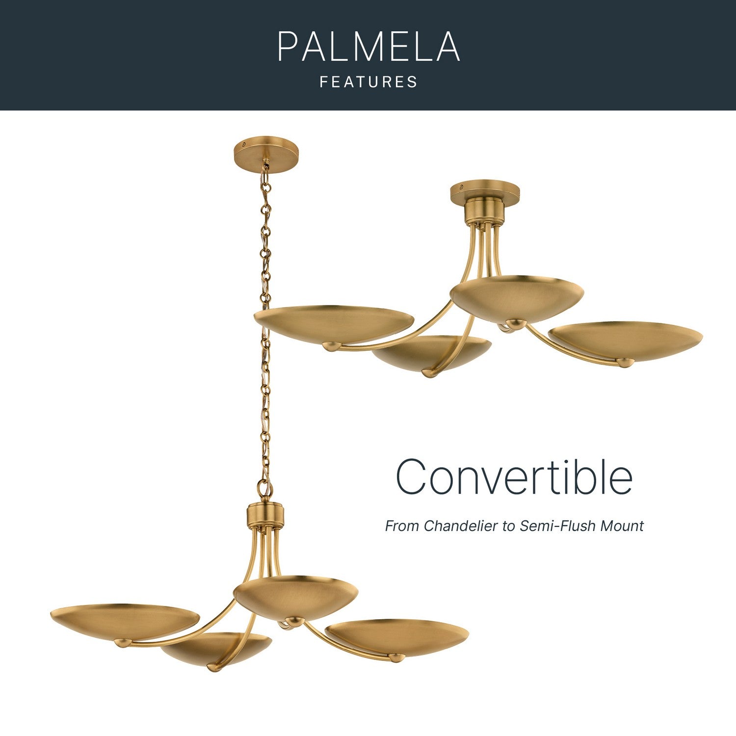 Lustre ou semi-plafonnier 4 lumières | Palmela