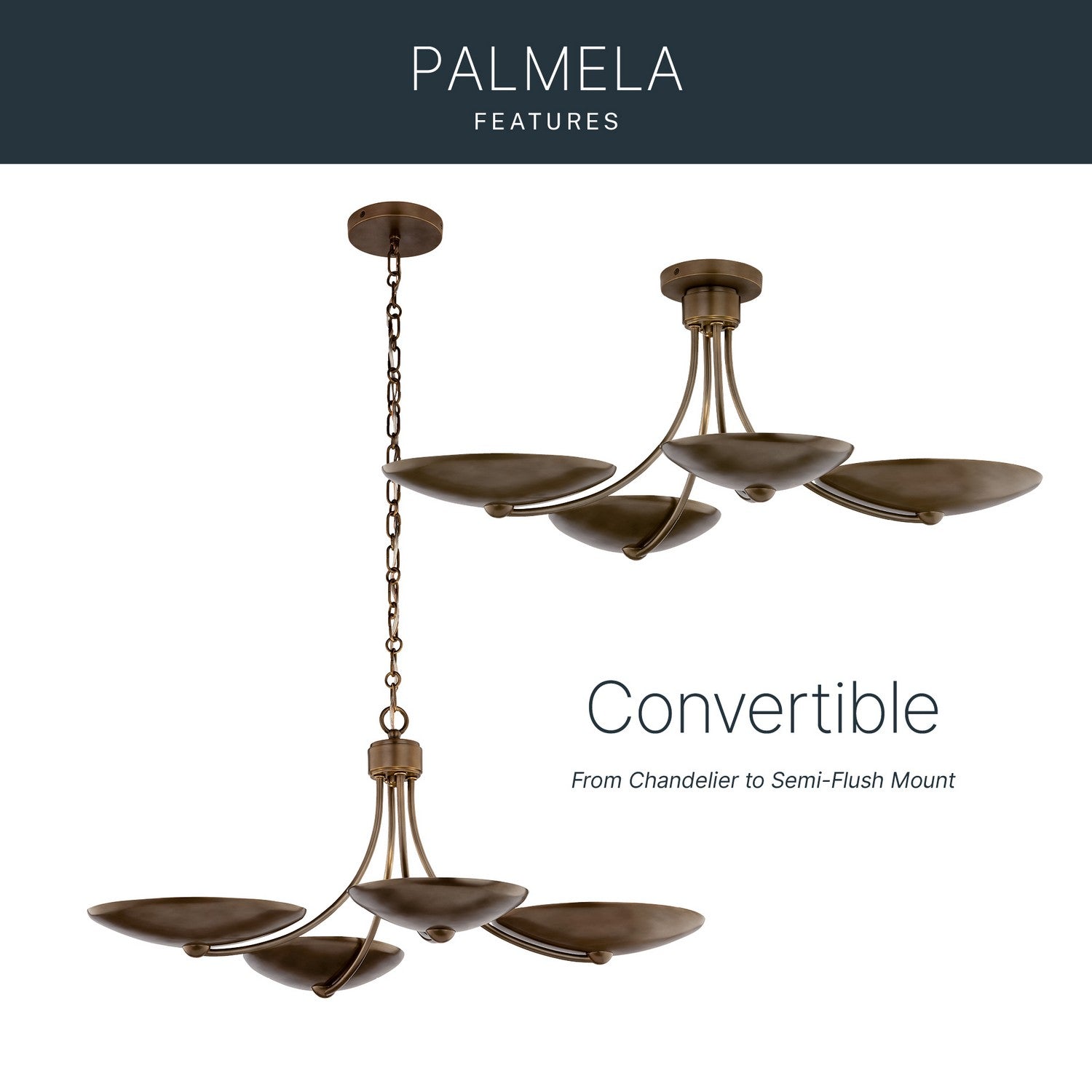 Lustre ou semi-plafonnier 4 lumières | Palmela