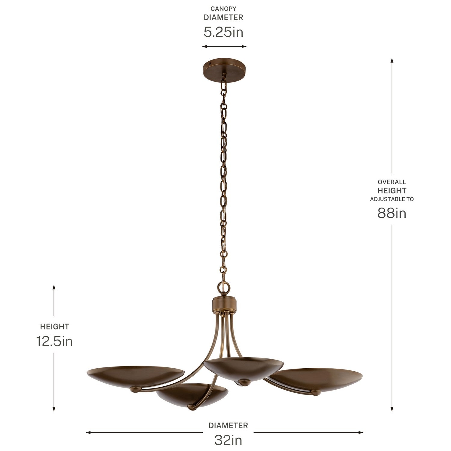 Lustre ou semi-plafonnier 4 lumières | Palmela