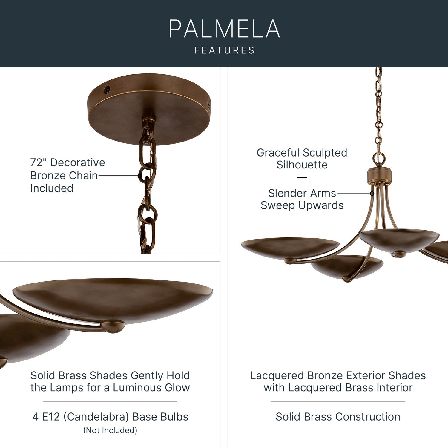 Lustre ou semi-plafonnier 4 lumières | Palmela