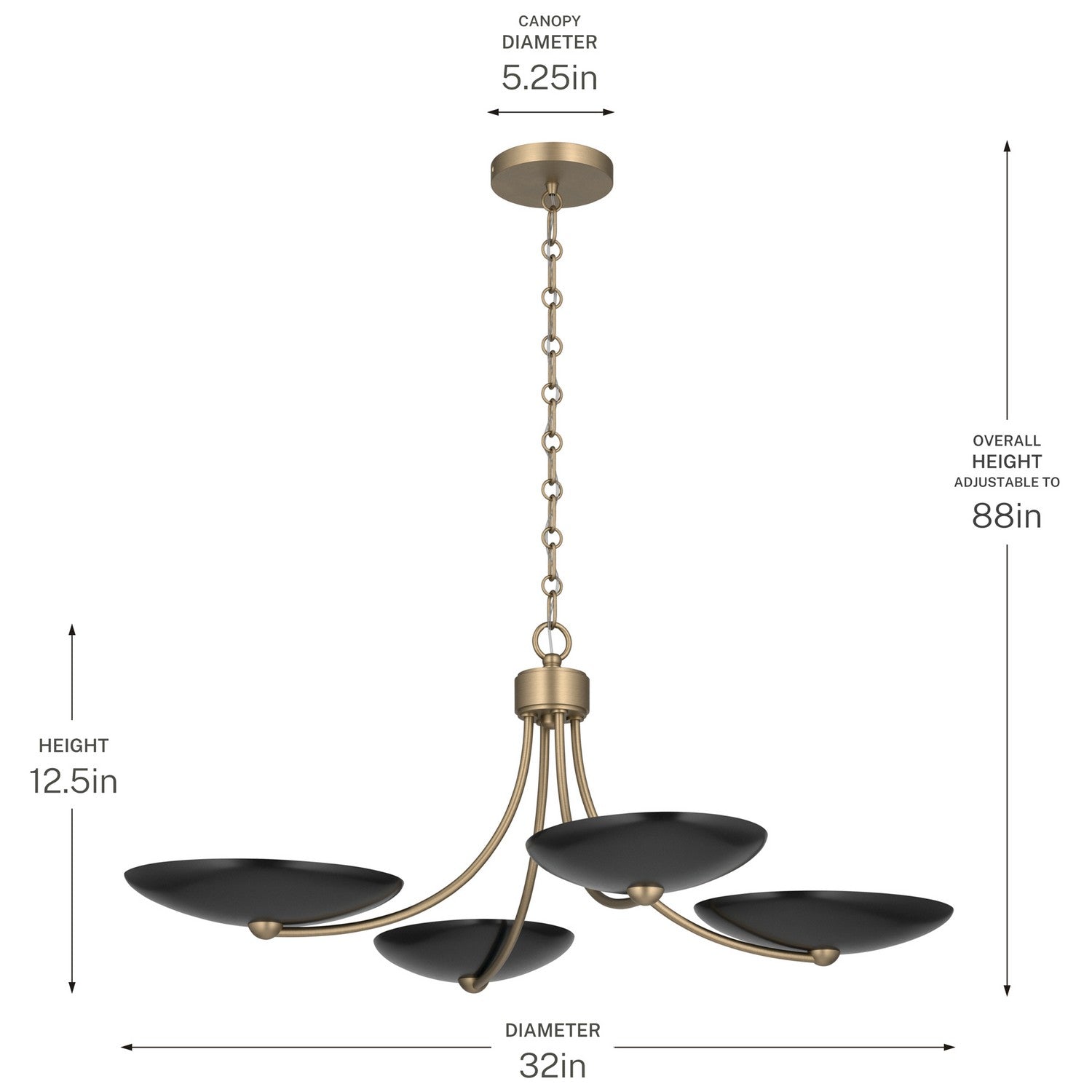 Lustre ou semi-plafonnier 4 lumières | Palmela